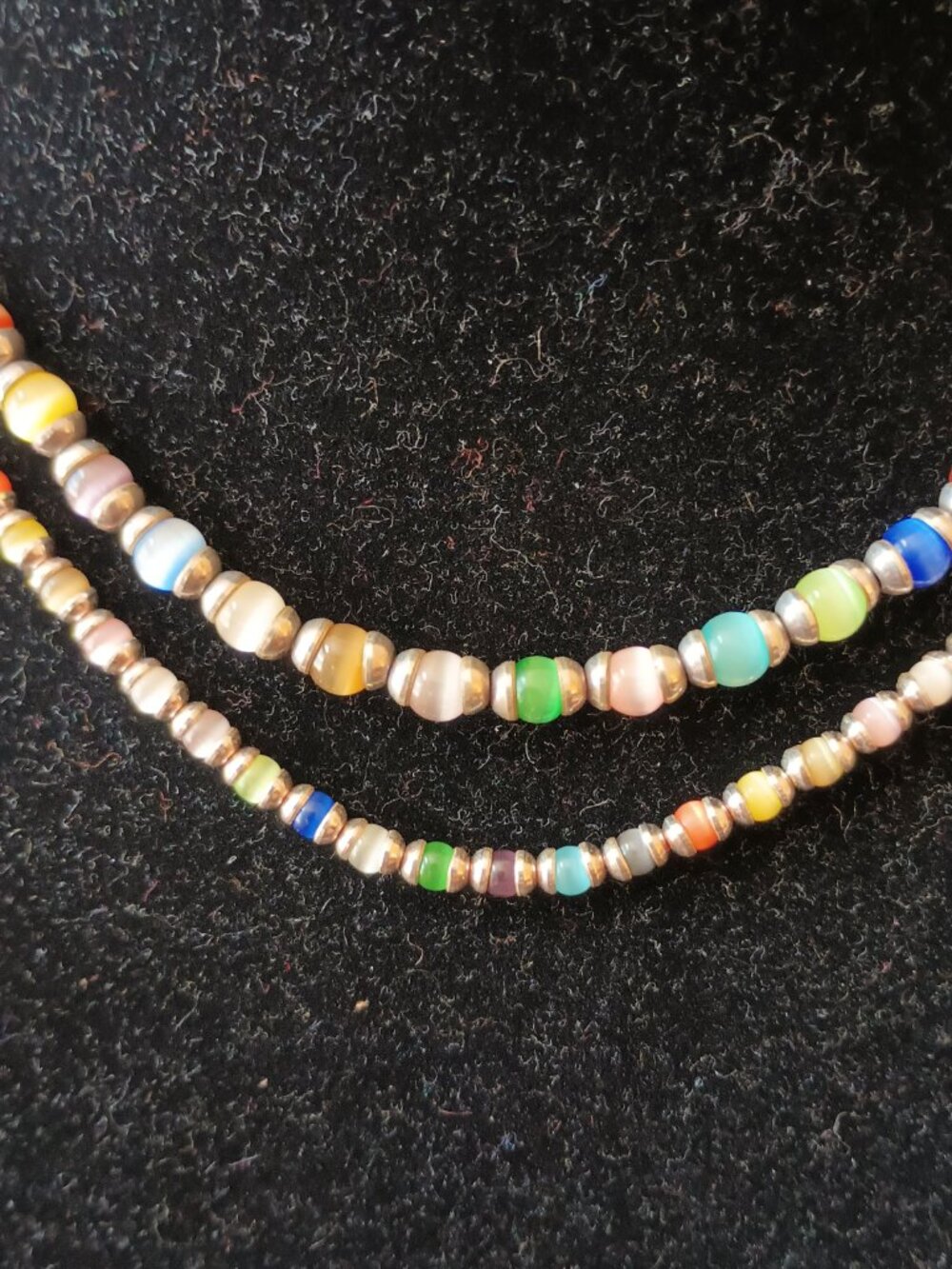 Glass Bead Sterling Silver Set Includes 2 Bracelets, 2 Bracelets, and Earrings - Picture 3 of 8